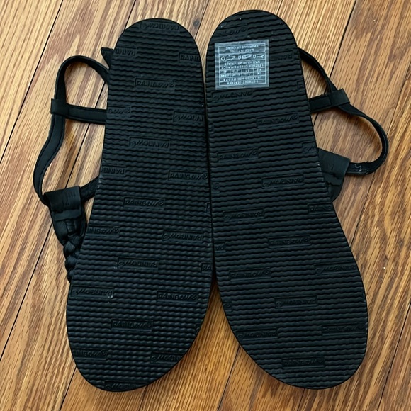 NWOT Rainbow Sandals T Street Center Braid Ankle Strap • Black •6.5- 7.5 - Picture 3 of 6